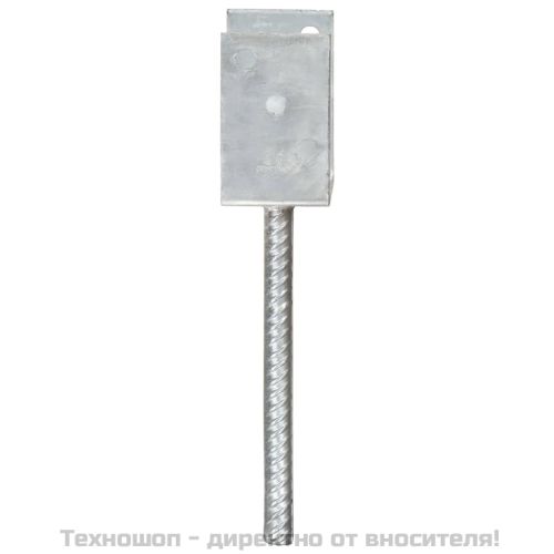Оградни подпори 6 бр сребристи 8x6x30 см поцинкована стомана