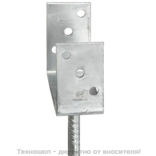 Оградни подпори 6 бр сребристи 8x6x30 см поцинкована стомана