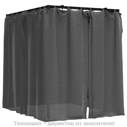 Двоен шезлонг със странични и горни завеси, антрацит