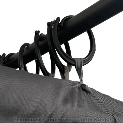 Двоен шезлонг със странични и горни завеси, антрацит