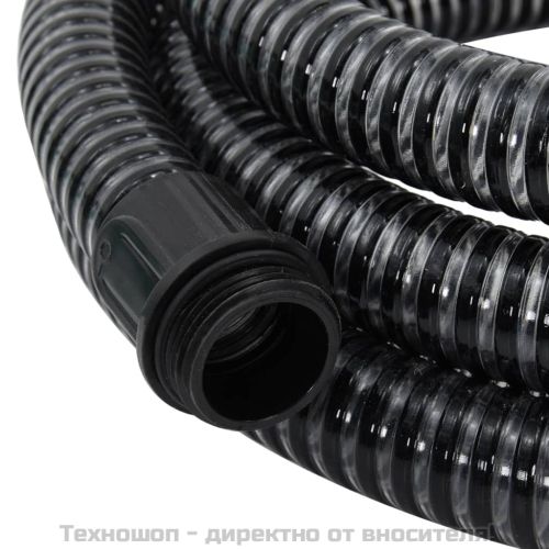 Смукателен маркуч с месингови съединители черен 1,1" 5 м PVC