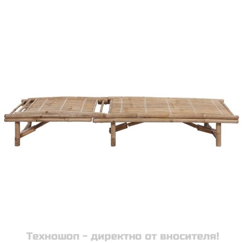 Градински шезлонг с шалте, бамбук