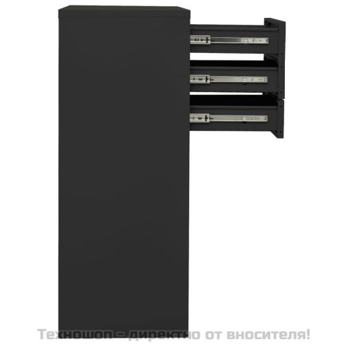 Офис шкаф, антрацит, 90x40x102 см, стомана