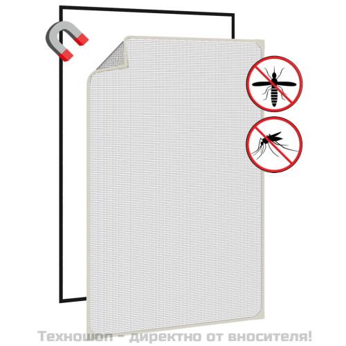 Магнитна мрежа против насекоми за прозорци, бяла, 80x120 см