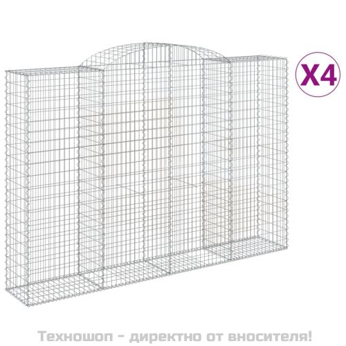 Габионни кошници арка 4 бр 300x50x200/220 см поцинковано желязо