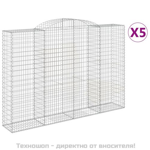 Габионни кошници арка 5 бр 300x50x200/220 см поцинковано желязо