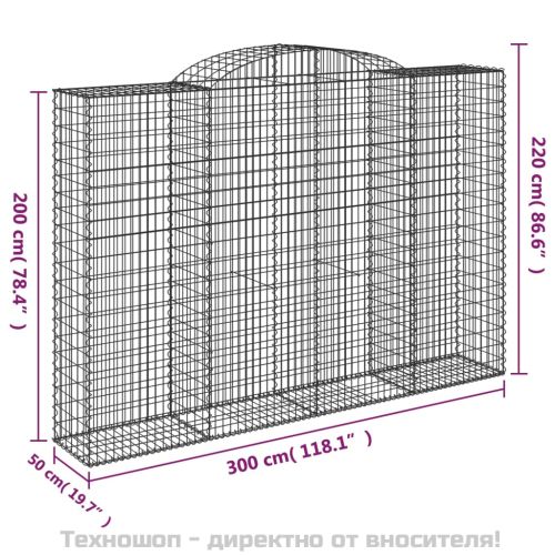 Габионни кошници арка 5 бр 300x50x200/220 см поцинковано желязо