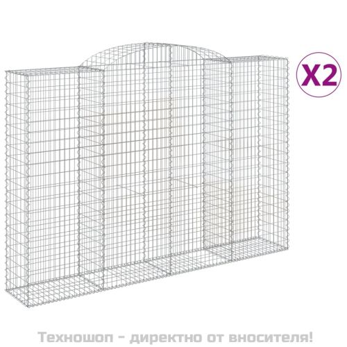 Габионни кошници арка 2 бр 300x50x200/220 см поцинковано желязо
