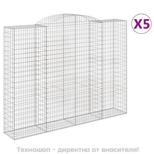 Габионни кошници арка 5 бр 300x50x220/240 см поцинковано желязо
