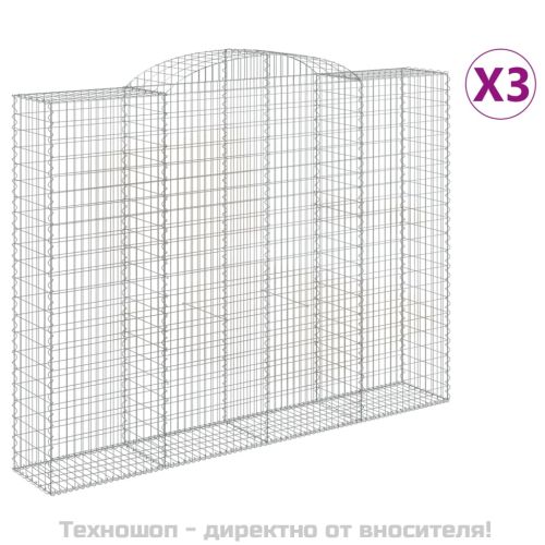 Габионни кошници арка 3 бр 300x50x220/240 см поцинковано желязо