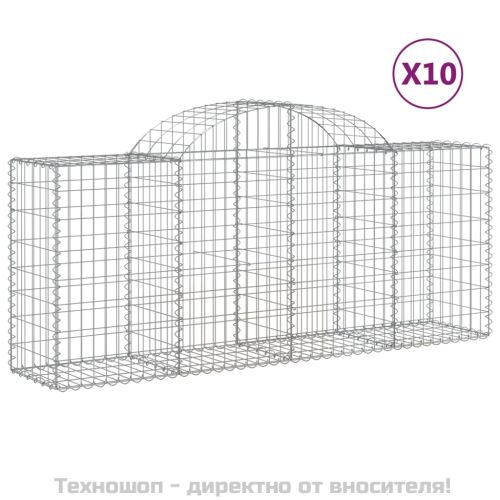 Габионни кошници арка 10 бр 200x50x80/100 см поцинковано желязо