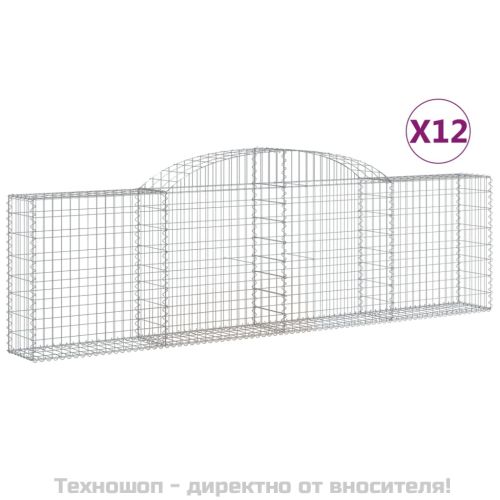 Габионни кошници арка 12 бр 300x30x80/100 см поцинковано желязо