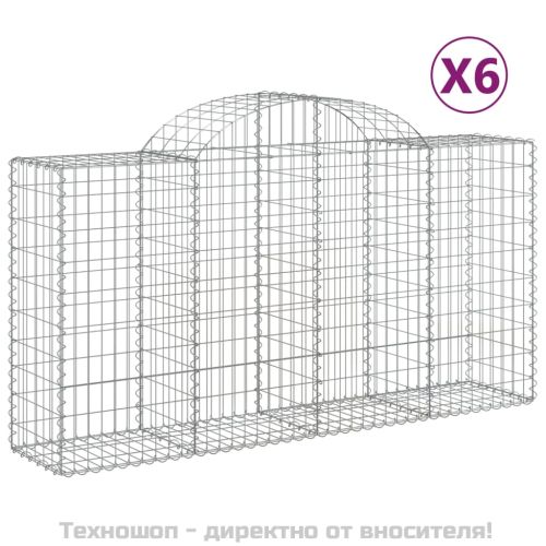 Габионни кошници арка 6 бр 200x50x100/120 см поцинковано желязо