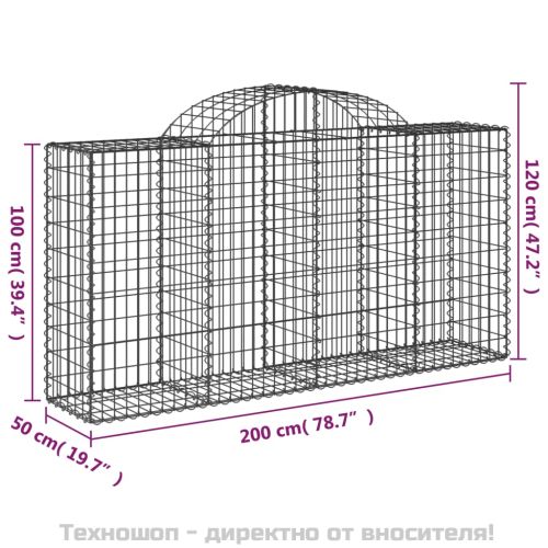 Габионни кошници арка 6 бр 200x50x100/120 см поцинковано желязо