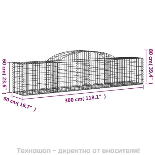 Габионни кошници арка 20 бр 300x50x60/80 см поцинковано желязо