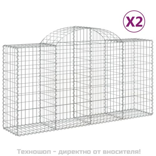 Габионни кошници арка 2 бр 200x50x100/120 см поцинковано желязо
