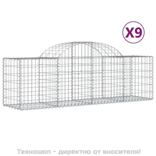 Габионни кошници арка 9 бр 200x50x60/80 см поцинковано желязо