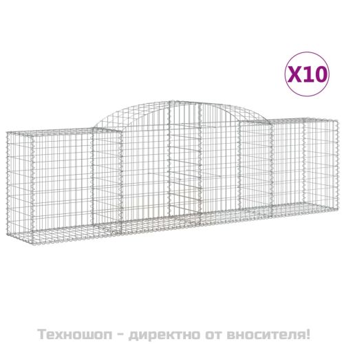 Габионни кошници арка 10 бр 300x50x80/100 см поцинковано желязо