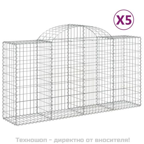 Габионни кошници арка 5 бр 200x50x100/120 см поцинковано желязо