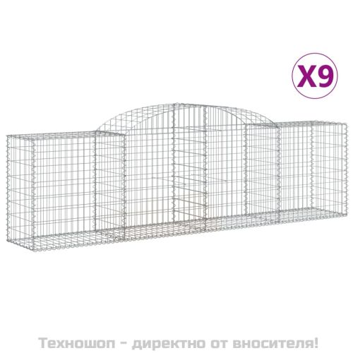 Габионни кошници арка 9 бр 300x50x80/100 см поцинковано желязо