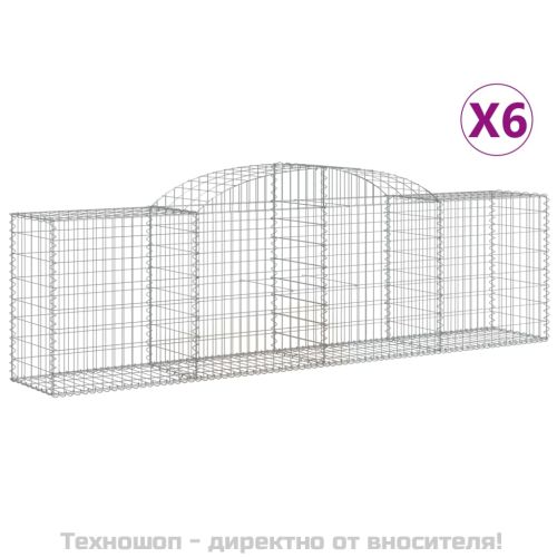 Габионни кошници арка 6 бр 300x50x80/100 см поцинковано желязо