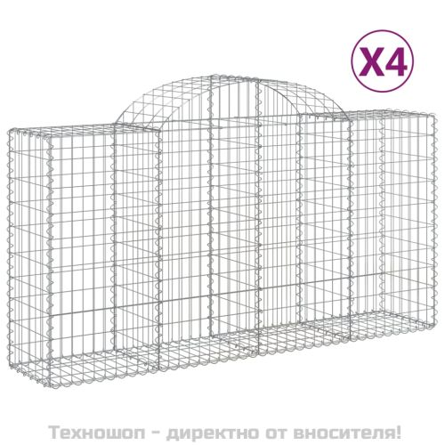 Габионни кошници арка 4 бр 200x50x100/120 см поцинковано желязо