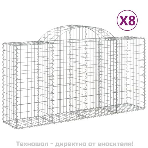 Габионни кошници арка 8 бр 200x50x100/120 см поцинковано желязо