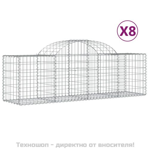Габионни кошници арка 8 бр 200x50x60/80 см поцинковано желязо
