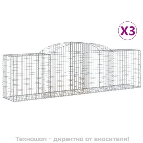 Габионни кошници арка 3 бр 300x50x80/100 см поцинковано желязо