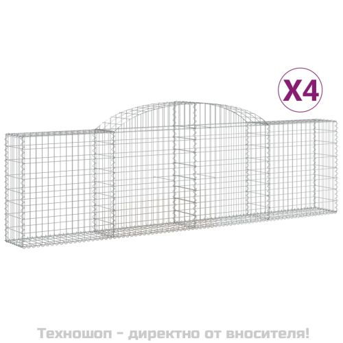 Габионни кошници арка 4 бр 300x30x80/100 см поцинковано желязо