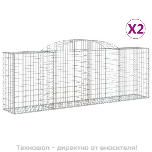 Габионни кошници арка 2 бр 300x50x100/120 см поцинковано желязо