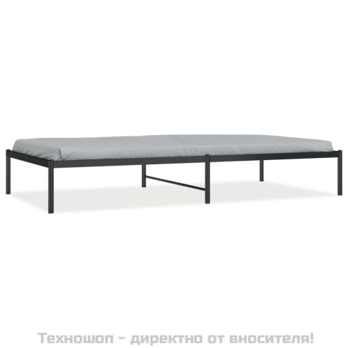 Метална рамка за легло, черна, 100x200 см
