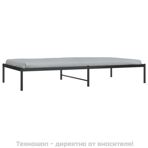 Метална рамка за легло, черна, 100x200 см