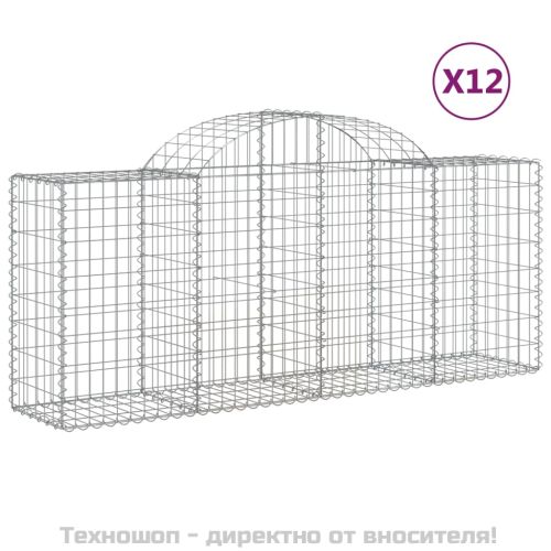 Габионни кошници арка 12 бр 200x50x80/100 см поцинковано желязо