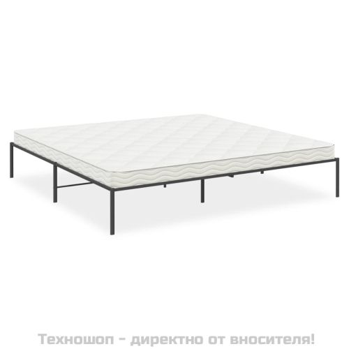 Метална рамка за легло, черна, 183x213 см