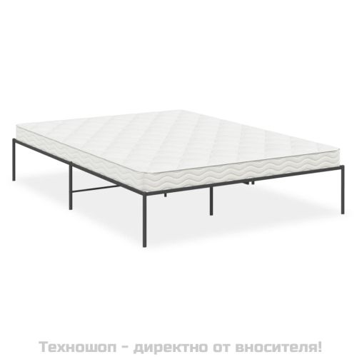 Метална рамка за легло, черна, 140x190 см