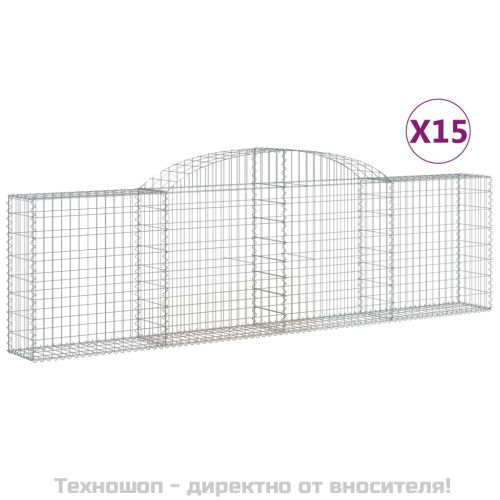 Габионни кошници арка 15 бр 300x30x80/100 см поцинковано желязо