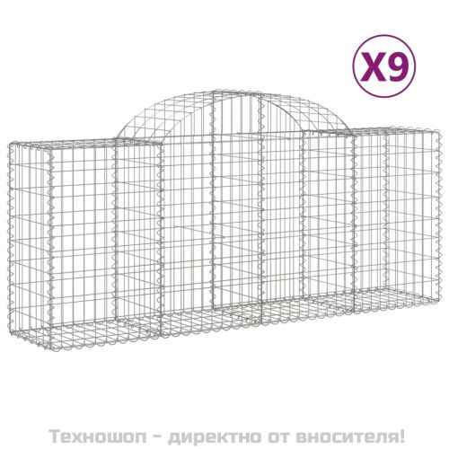 Габионни кошници арка 9 бр 200x50x80/100 см поцинковано желязо