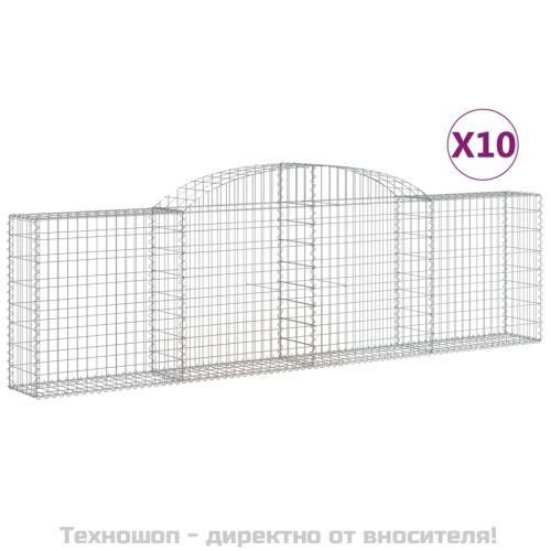 Габионни кошници арка 10 бр 300x30x80/100 см поцинковано желязо