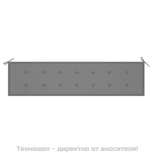 Възглавница за градинска пейка сива 200x50x3 см оксфорд плат