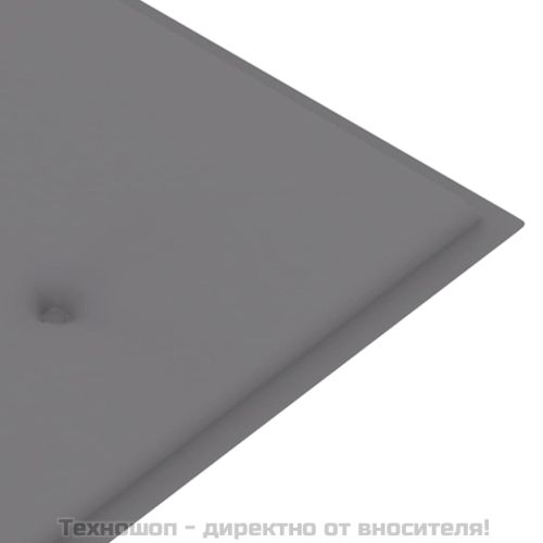 Възглавница за градинска пейка сива 200x50x3 см оксфорд плат