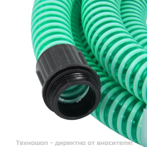 Смукателен маркуч с месингови съединители зелен 1,1" 25 м PVC
