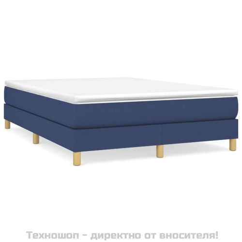 Рамка за легло с пружини, синя, 140x190 см, плат