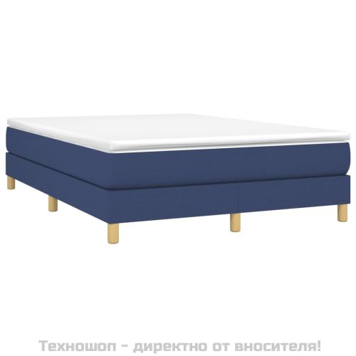 Рамка за легло с пружини, синя, 140x190 см, плат