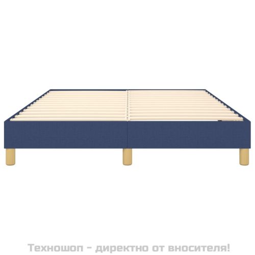 Рамка за легло с пружини, синя, 140x190 см, плат