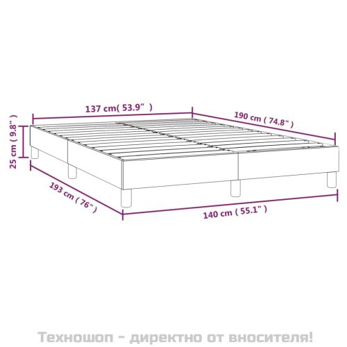 Рамка за легло с пружини, синя, 140x190 см, плат