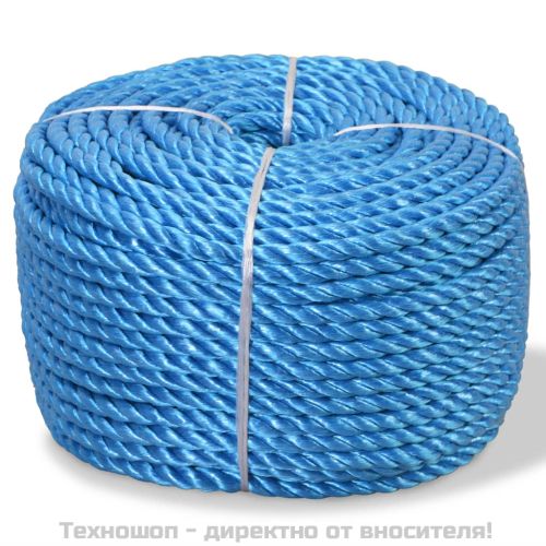 Усукано въже, полипропилен, 8 мм, 500 м, синьо