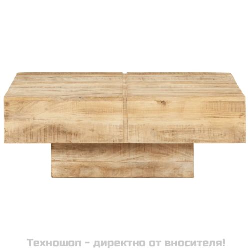 Маса за кафе, 80x80x28 cм, мангово дърво масив