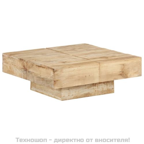 Маса за кафе, 80x80x28 cм, мангово дърво масив