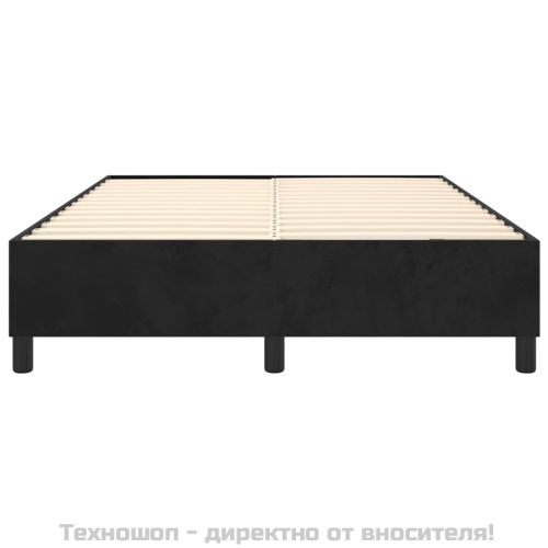 Рамка за легло с пружини, черна, 140x200 см кадифе